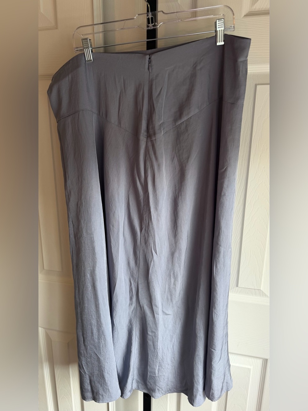 NWT VINCE Paneled Front Flutter Long Skirt In Iris Blue Size: 16 - Picture 6 of 11